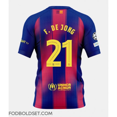 Barcelona Frenkie de Jong #21 Hjemmebanetrøje 2025-26 Kortærmet